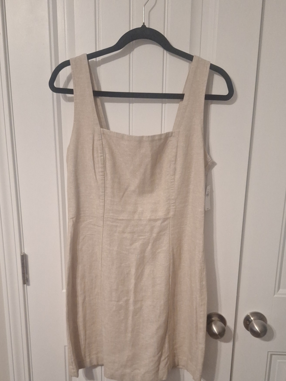 Old Navy Natural-Tone Square Neck Linen Mini Dress